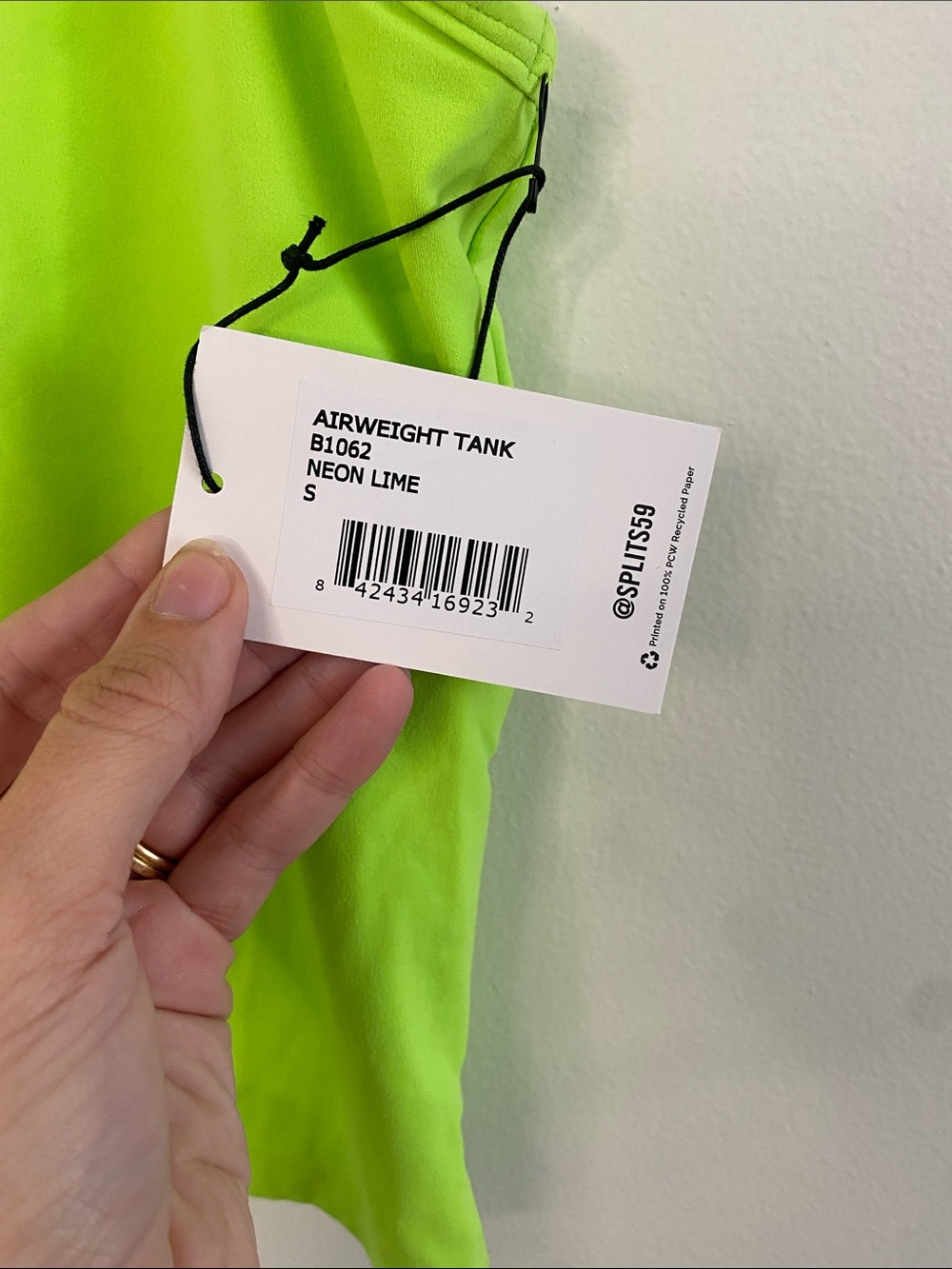 Splits59 NWT Airweight Tank Neon Lime Racerback Yoga Pilates Small - Picture 3 of 7
